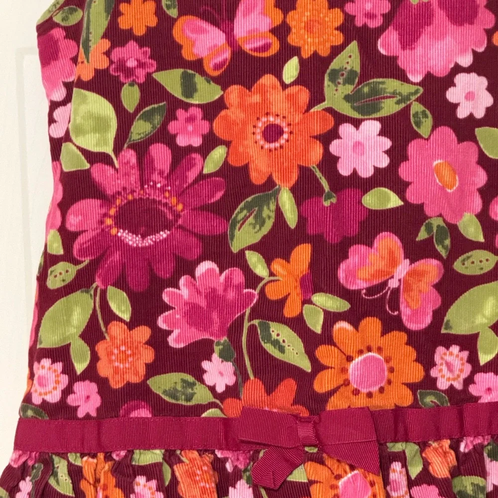 Gymboree Floral Kids Dress Size 4T- Pink and Orange 100% Cotton